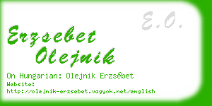erzsebet olejnik business card